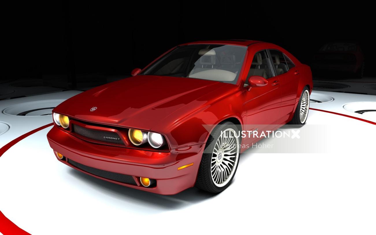3D / CGI red car