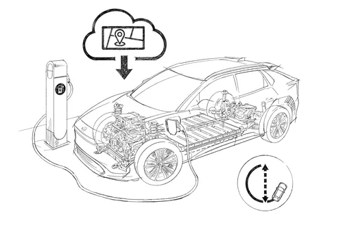 Electric vehicle charging diagram with digital monitoring by Andreas Schickert