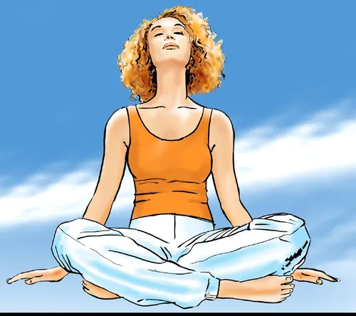Beautiful girl relaxing meditation
