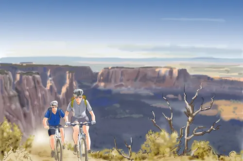 Cycling on mountain
