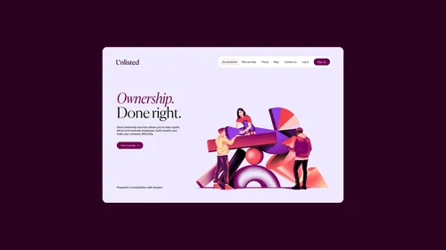 Digital artwork of people and abstract shapes on a webpage by Andrei Nicolescu