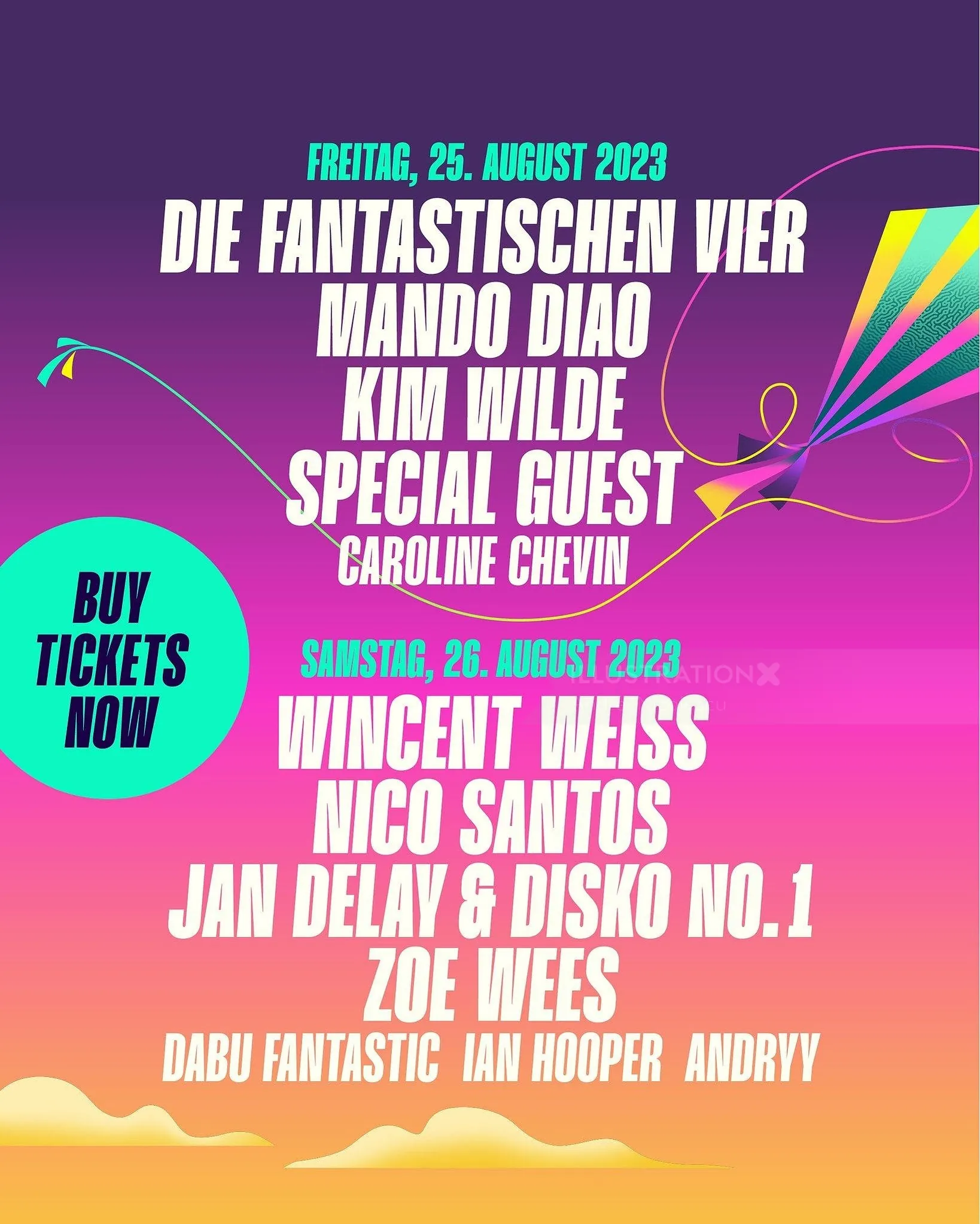 Music festival poster with artist lineup and dates by Andrei Nicolescu