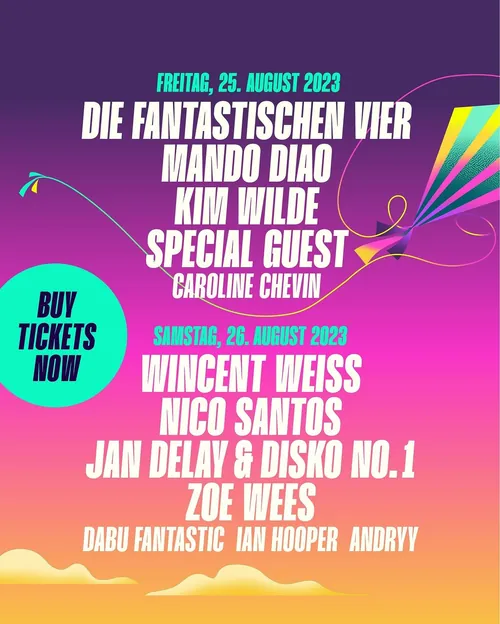 Music festival poster with artist lineup and dates by Andrei Nicolescu