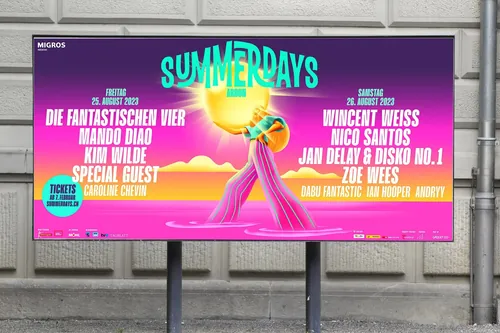 Vibrant SummerDays music festival lineup poster by Andrei Nicolescu