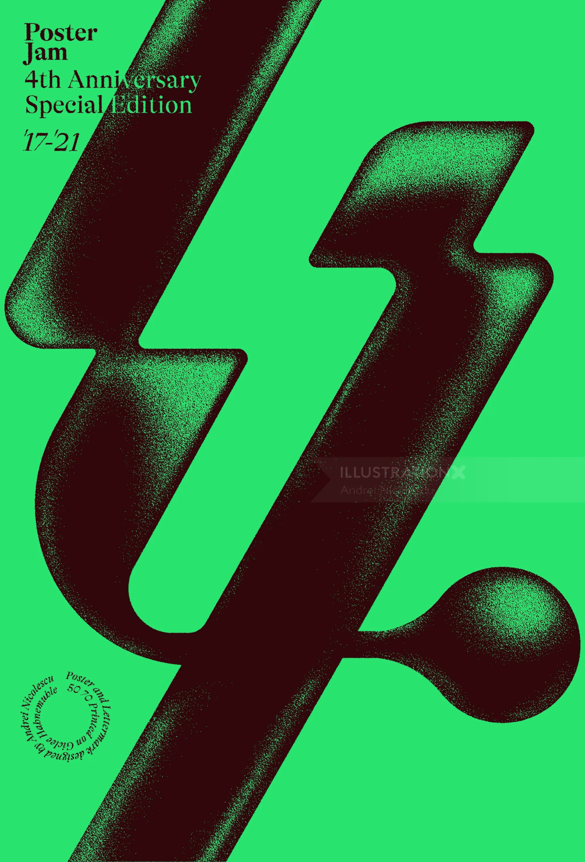 Abstract green and black stylized PJ logo by Andrei Nicolescu