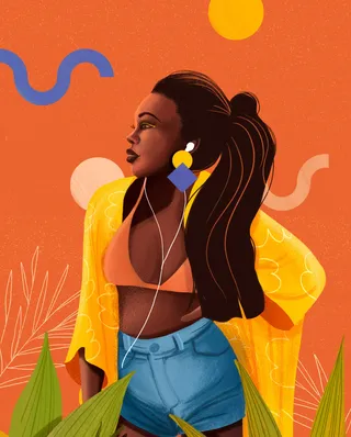 Girl midriff illustration by Andressa Meissner