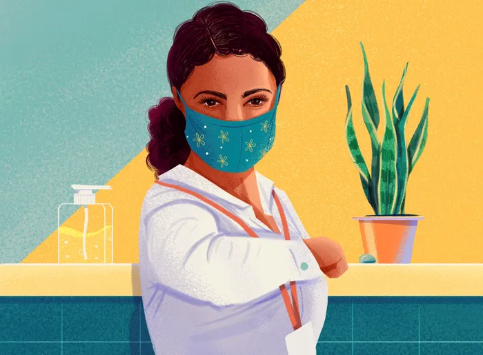 Digital painting of a woman strength