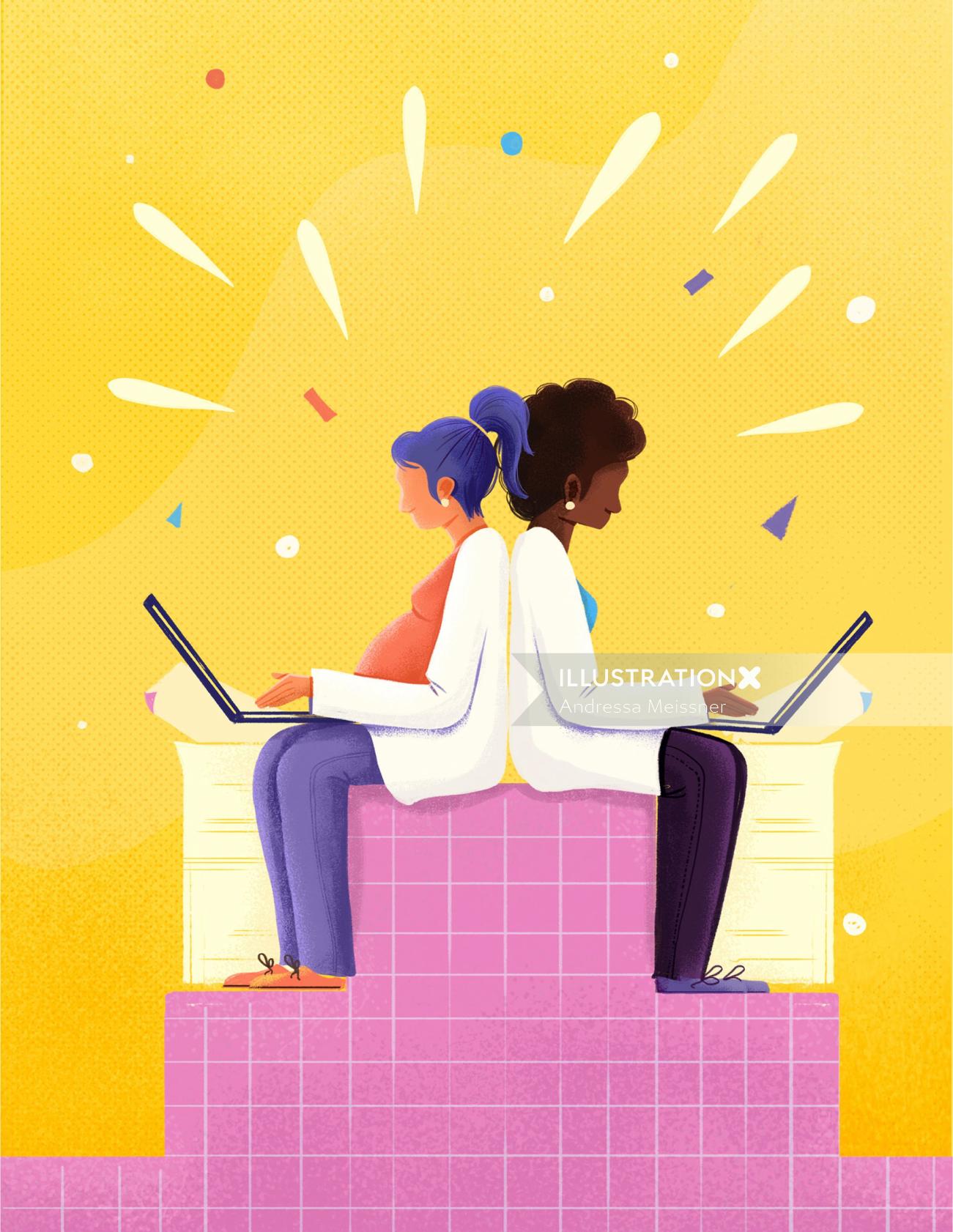 Women illustration for Women in Science Magazine