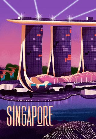Architecture de paysage de la ville de Singapour