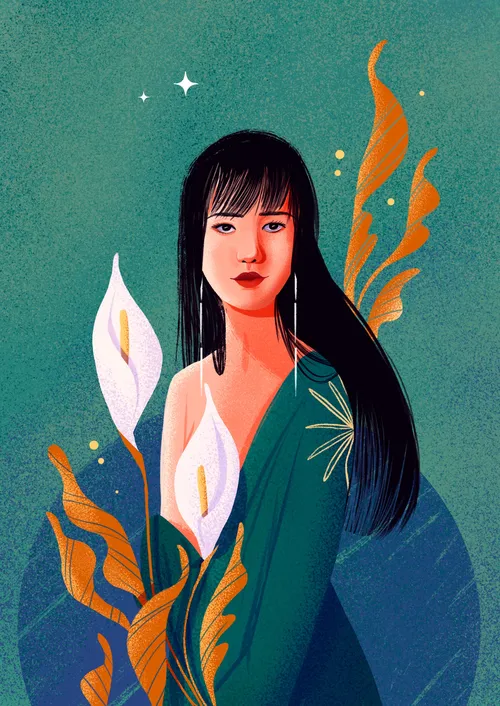 Portraiture of fashion figure for feminine theme calendar