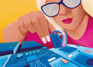 Mujer en tecnología para Revista Mulheres na Ciência