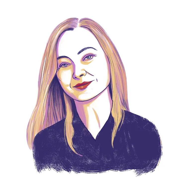 Digital portrait of Elizabeth Pollitzer by Andressa Meissner