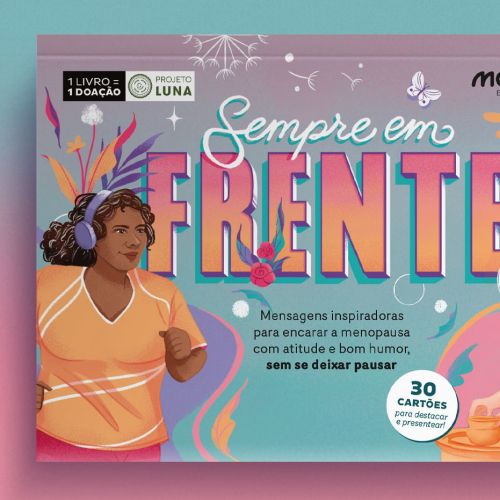 Inspirational card deck Sempre em Frente with colorful illustrations by Andressa Meissner