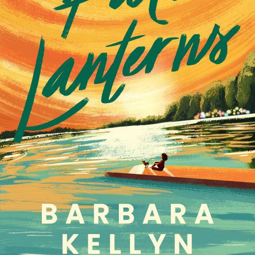 Patio Lanterns book cover showing canoeing on a river during sunset