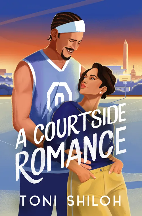 Das Cover von Andressa Meissner's A Courtside Romance zeigt einen Basketballspieler und eine Frau.