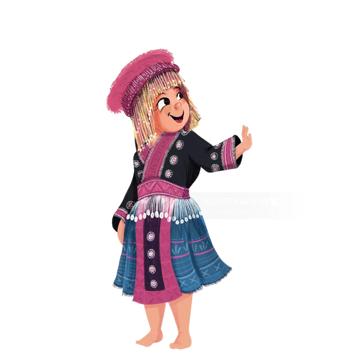 Child in colorful traditional ethnic dress by Andressa Meissner Kids