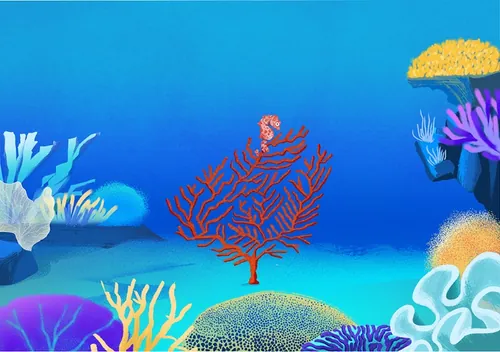 Vibrant underwater coral scene by Andressa Meissner