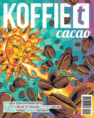 KoffieTcacao の Ray & Jules ソーラー エネルギー コーヒーにインスパイアされたアートワーク