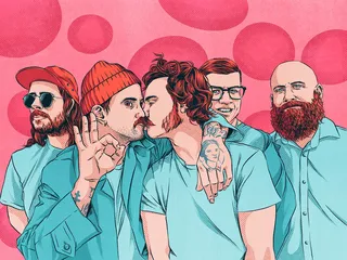 Editorial portrait of the band Idles