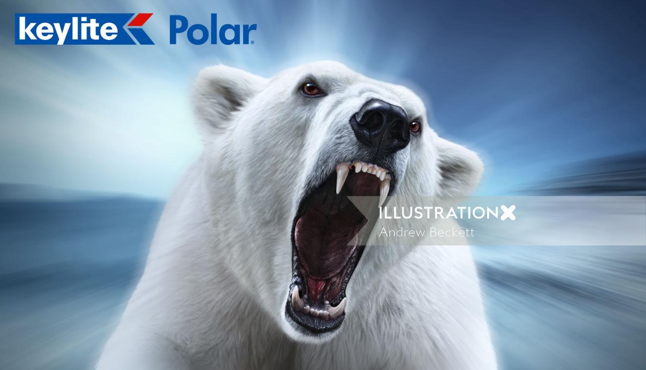 Creative ad poster of Keylite Polar Bear