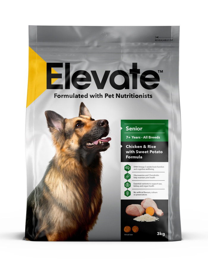 Embalagens da gama de alimentos para animais de estimação Elevate&#39;