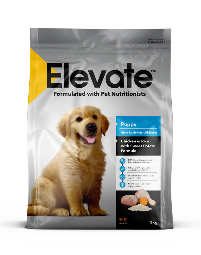 Packaging design of famous dog food "Elevate"