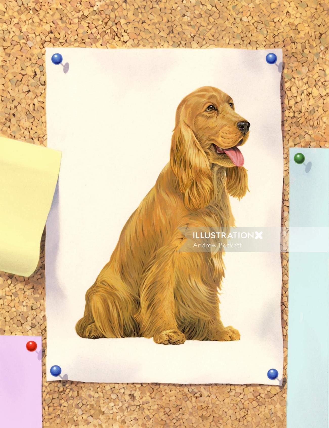 Ilustración de perro Labrador Retriever por Andrew Beckett