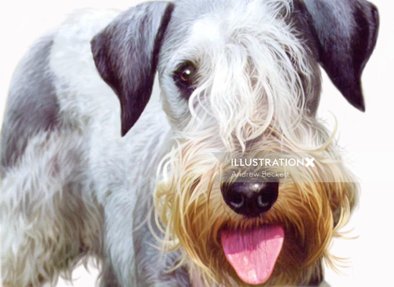 Retrato de Jersey Post Dogs: una ilustración de Andrew Beckett