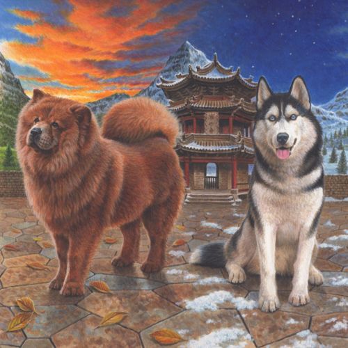 China dog illustration