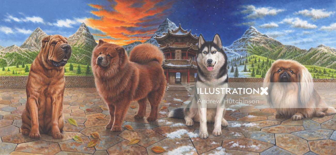 Animal illustration of Chinese Year of the Dog