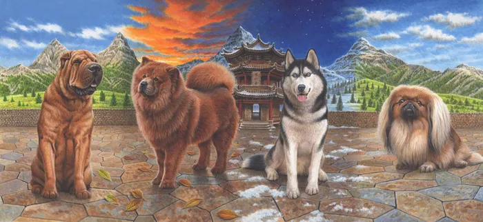 Animal illustration of Chinese Year of the Dog