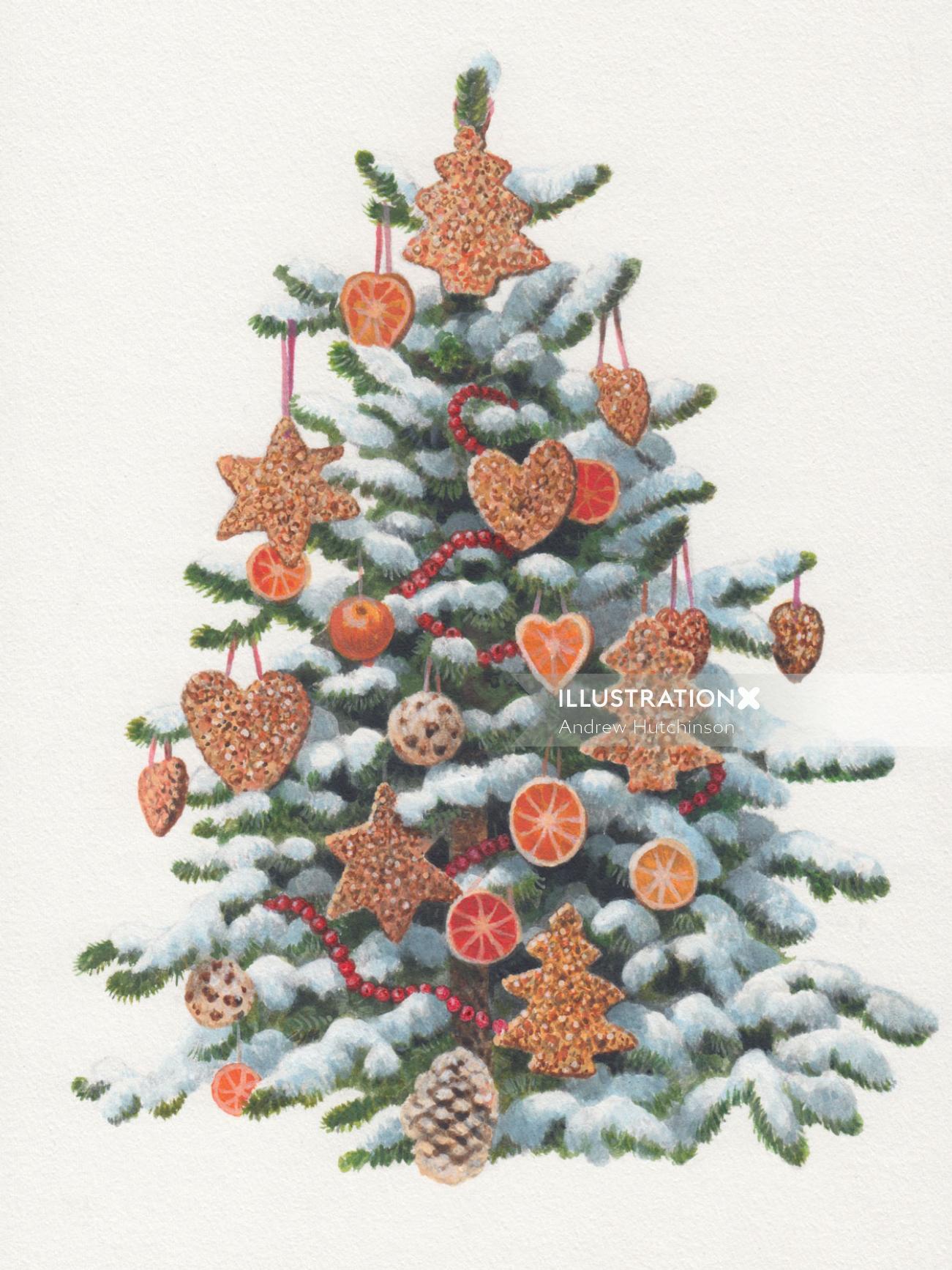 feeding the bird's christmas tree