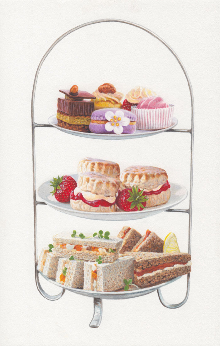 Cake stand illustration for Jacquie Lawson