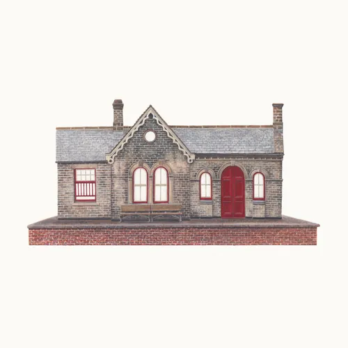 Victorian railway station illustration by Andrew Hutchinson