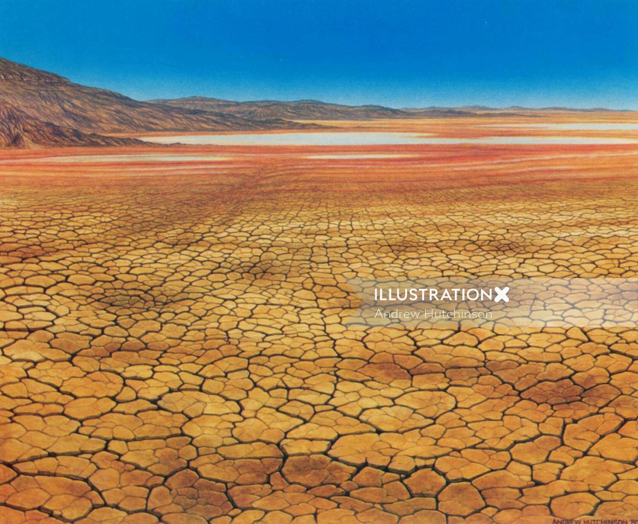 Dry landscape illustration
