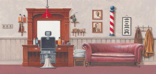 Illustration of barbershop interior