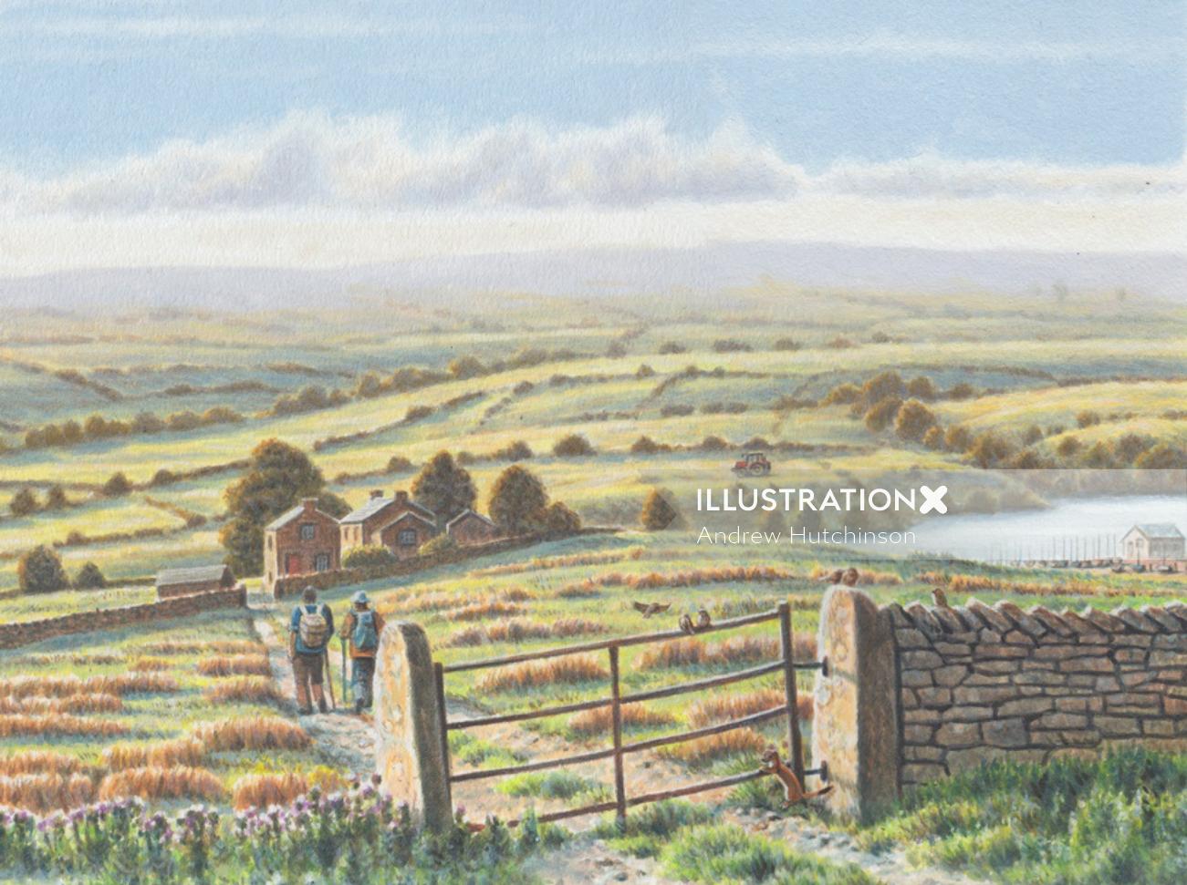 Paysage des fermes de thé du Yorkshire