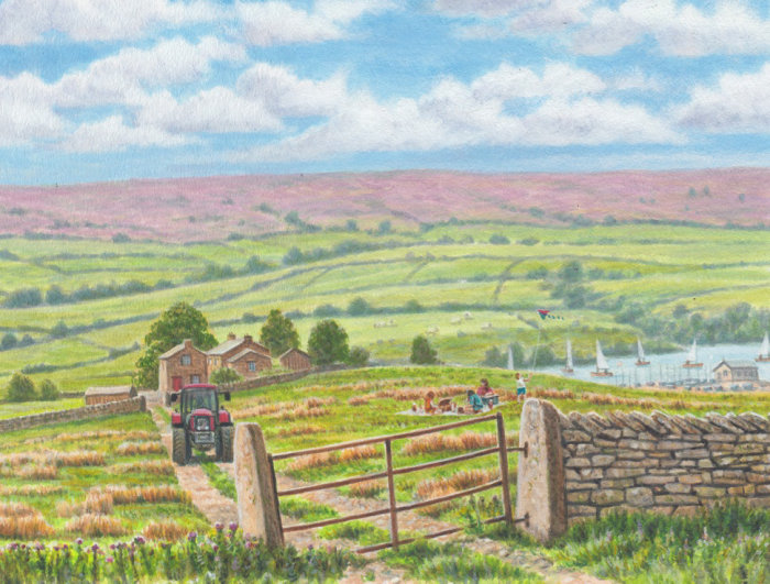 A paisagem campestre das fazendas de chá de Yorkshire