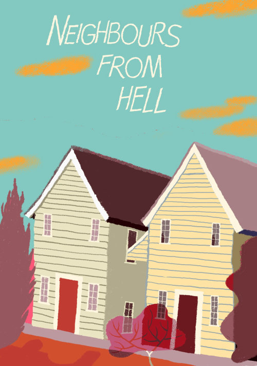 Neighbours from hell illustration
