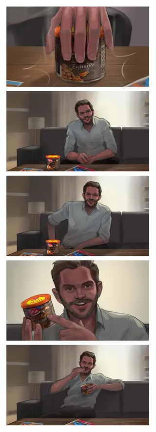 A man interacts with a transparent box device, digital art by Andriy Vynogradov