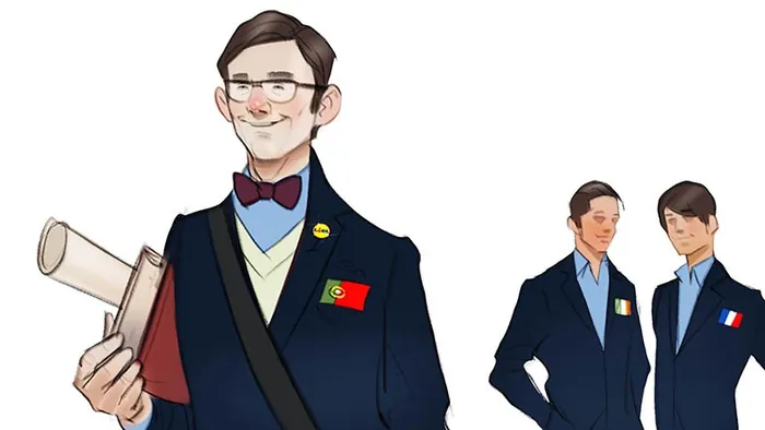 Diplomats in suits at conference, digital illustration by Andriy Vynogradov