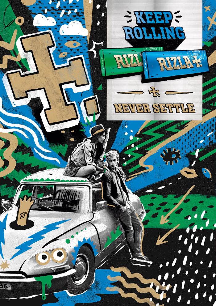 Lettering illustration Rizla
