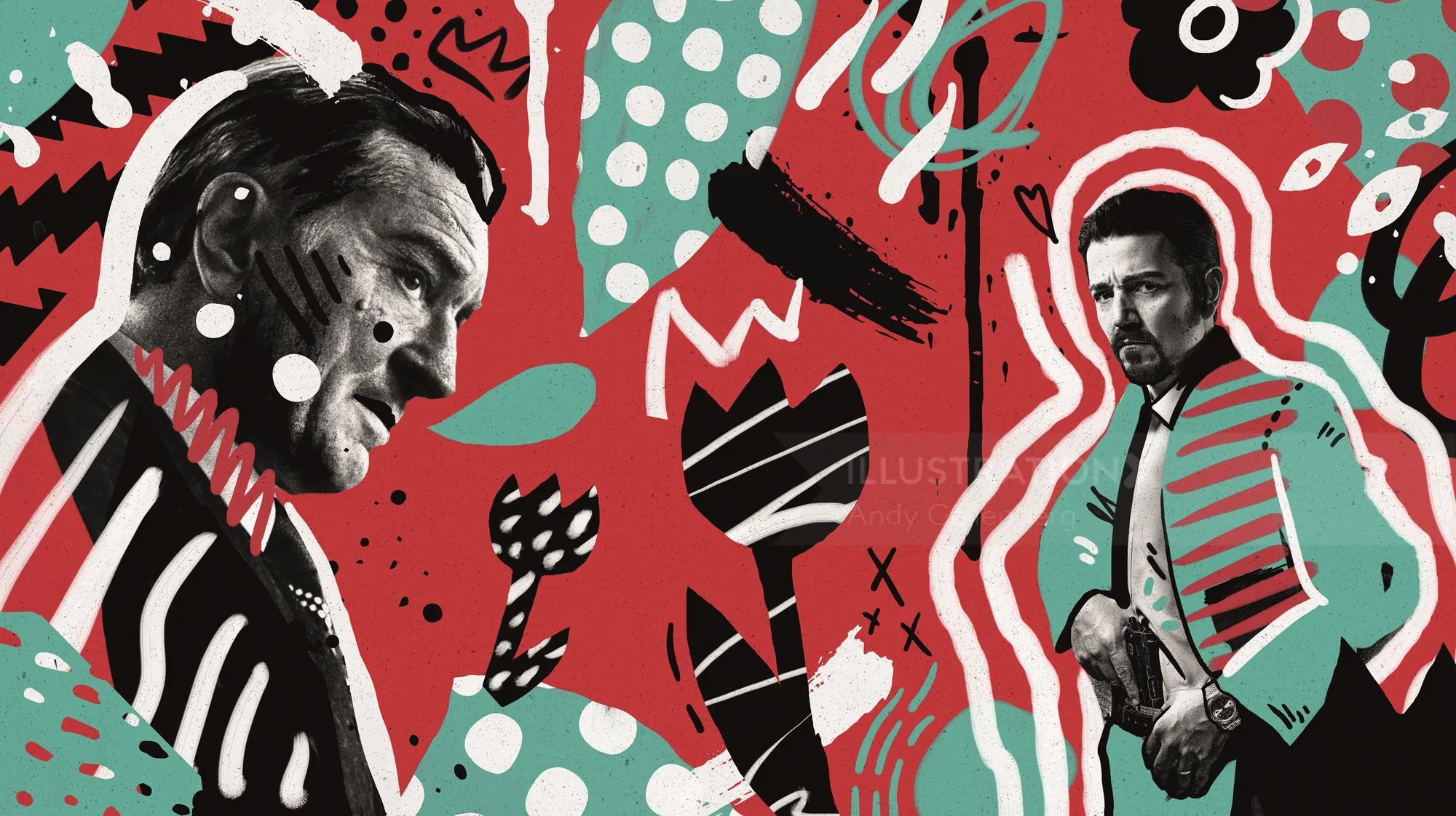 Colorful abstract portraits with bold patterns by Andy Gellenberg