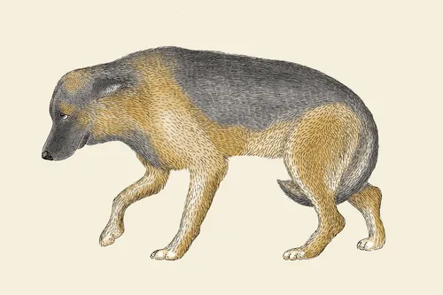 Illustration d'Angela Salerno représentant un chien qui se promène