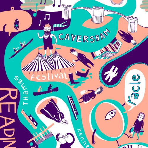 "Illustrated postcard design for Deliveroo around Reading.
"