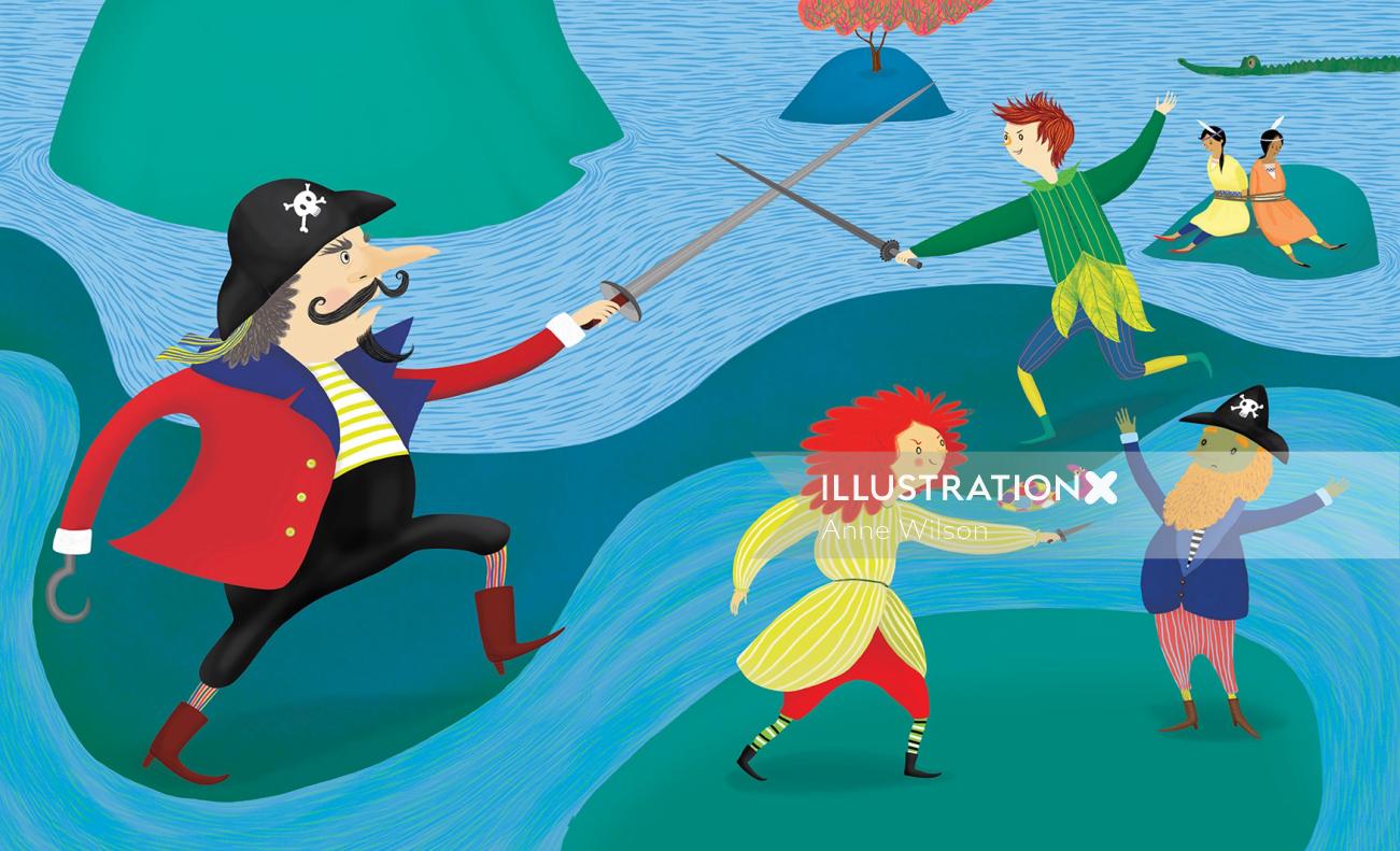 Capitaine Crochet, Peter Pan, Neverland