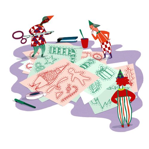 Concept art of a Christmas audit for Waitrose Magazine