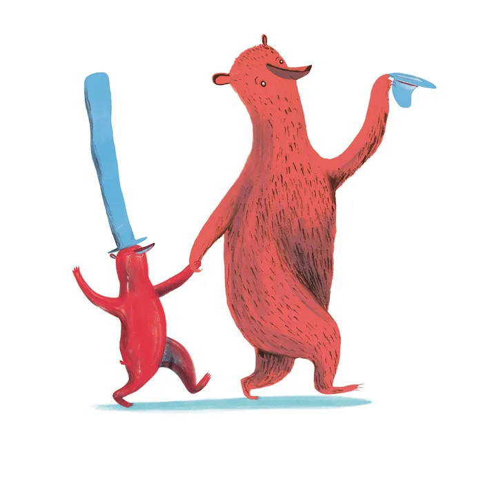 Cute bear duo illustration for kid’s book