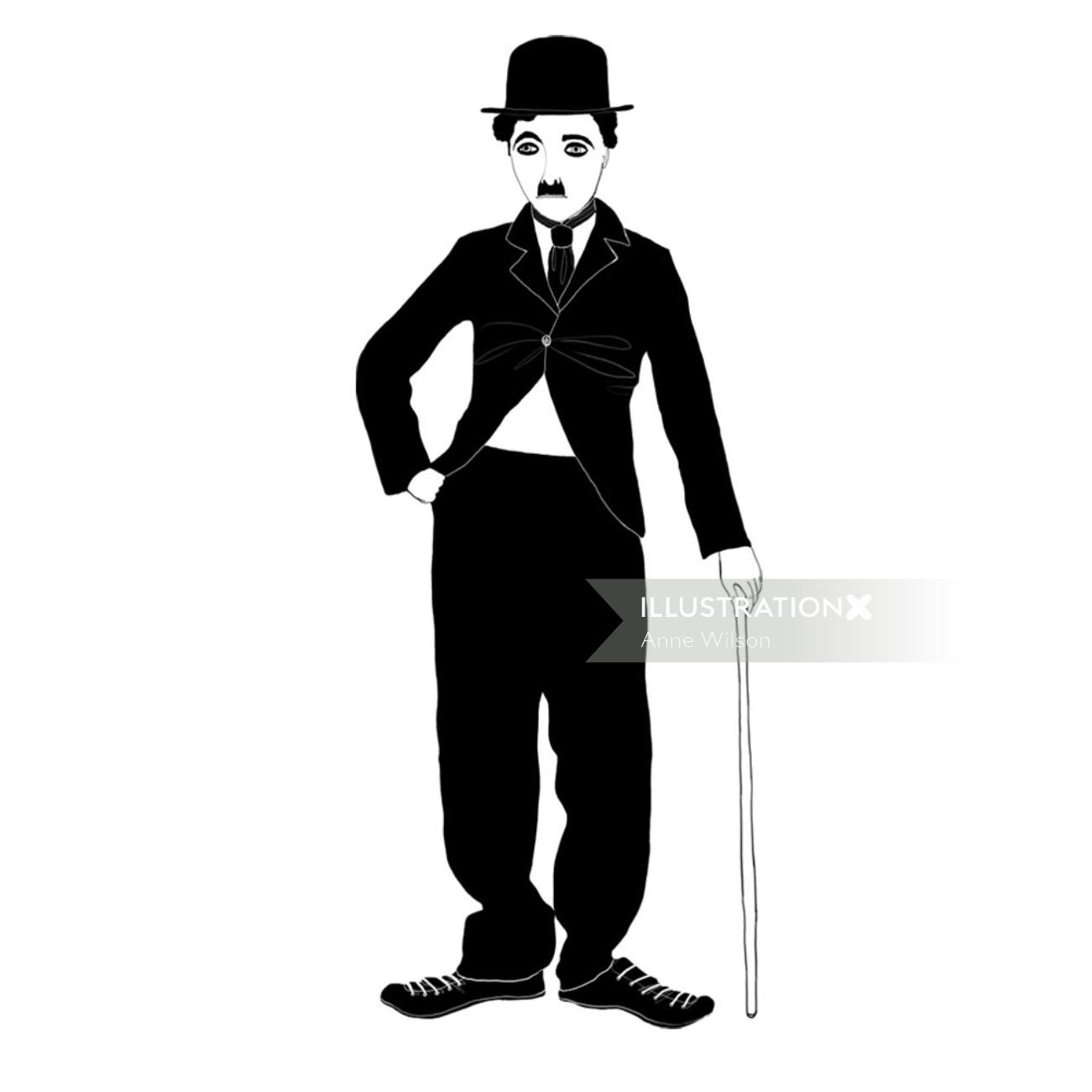 An illustration of Charlie Chaplin