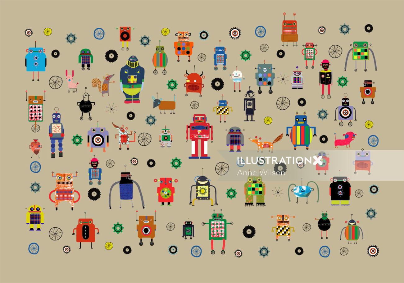 Illustration de robots par Anne Wilson